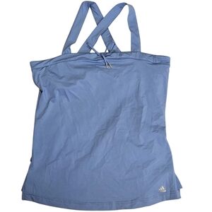 NEW Adidas AL Yoga Tank Top ClimaLite Blade Blue Tie Detail Size Large